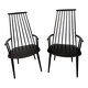 Armchair with armrests and Scandinavian bridge slats