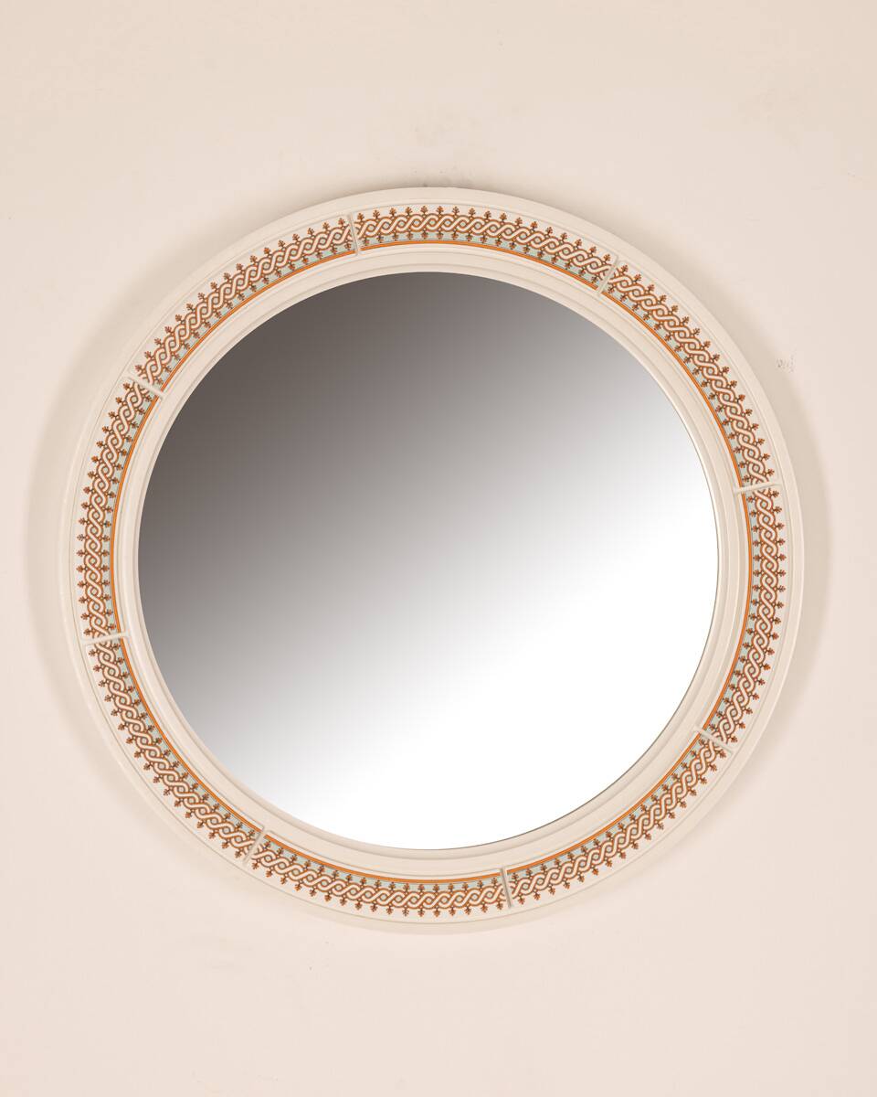 Vintage 70's wall mirror decorated carrara matta design