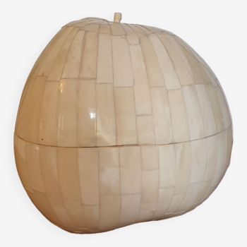 Coconut ice cube bucket, 50s marquetry