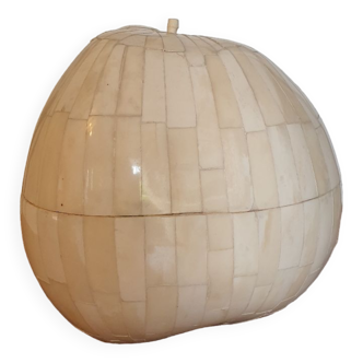 Coconut ice cube bucket, 50s marquetry