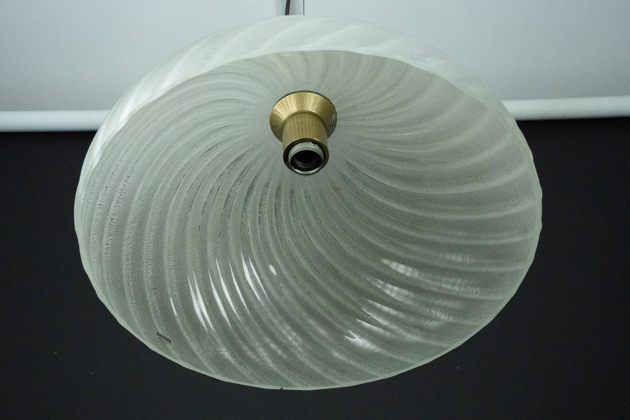 Barbini Murano Glass Pendant Lamp, Early 1980s