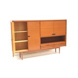 Large vintage highboard sideboard / wall unit made of teak from the 1960s