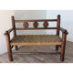 Banc vintage en bois et corde 1950
