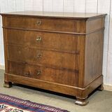 Late 19th century Louis Philippe chest of drawers in walnut and fir