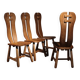 Four Brutalist Dining Chairs by De Puydt | Belgium 1970s