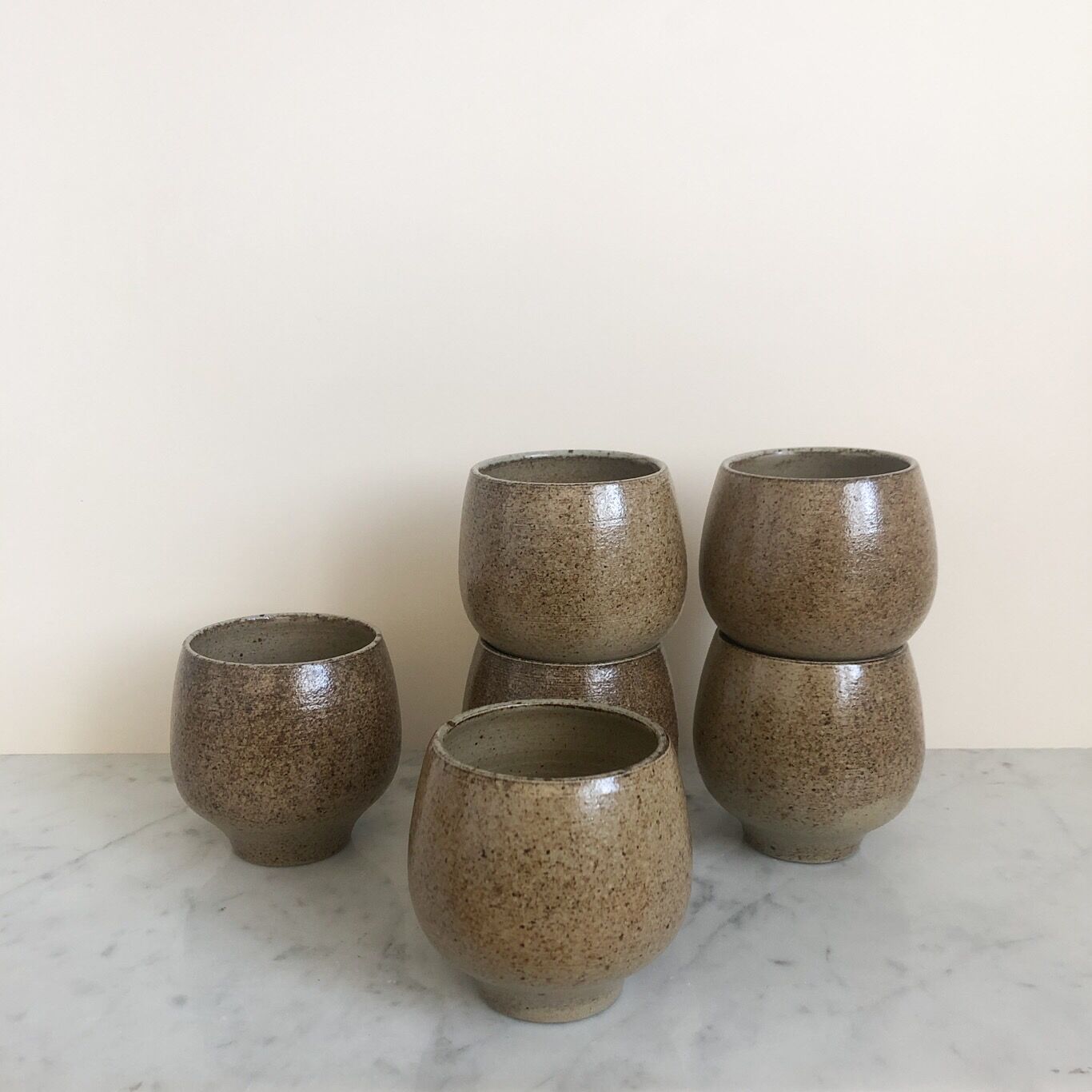 6 sandstone ball mugs
