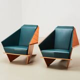 Frank Lloyd Wright Pair of Taliesin 1 Lounge Chairs for Cassina 1949/2018