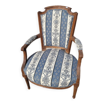 Fauteuil louis xvi en noyer du xix ème siecle n°15