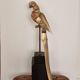 Decorative sculpture in solid brass representing a parrot, 1970s, Palm Beach/Hollywood Regency.