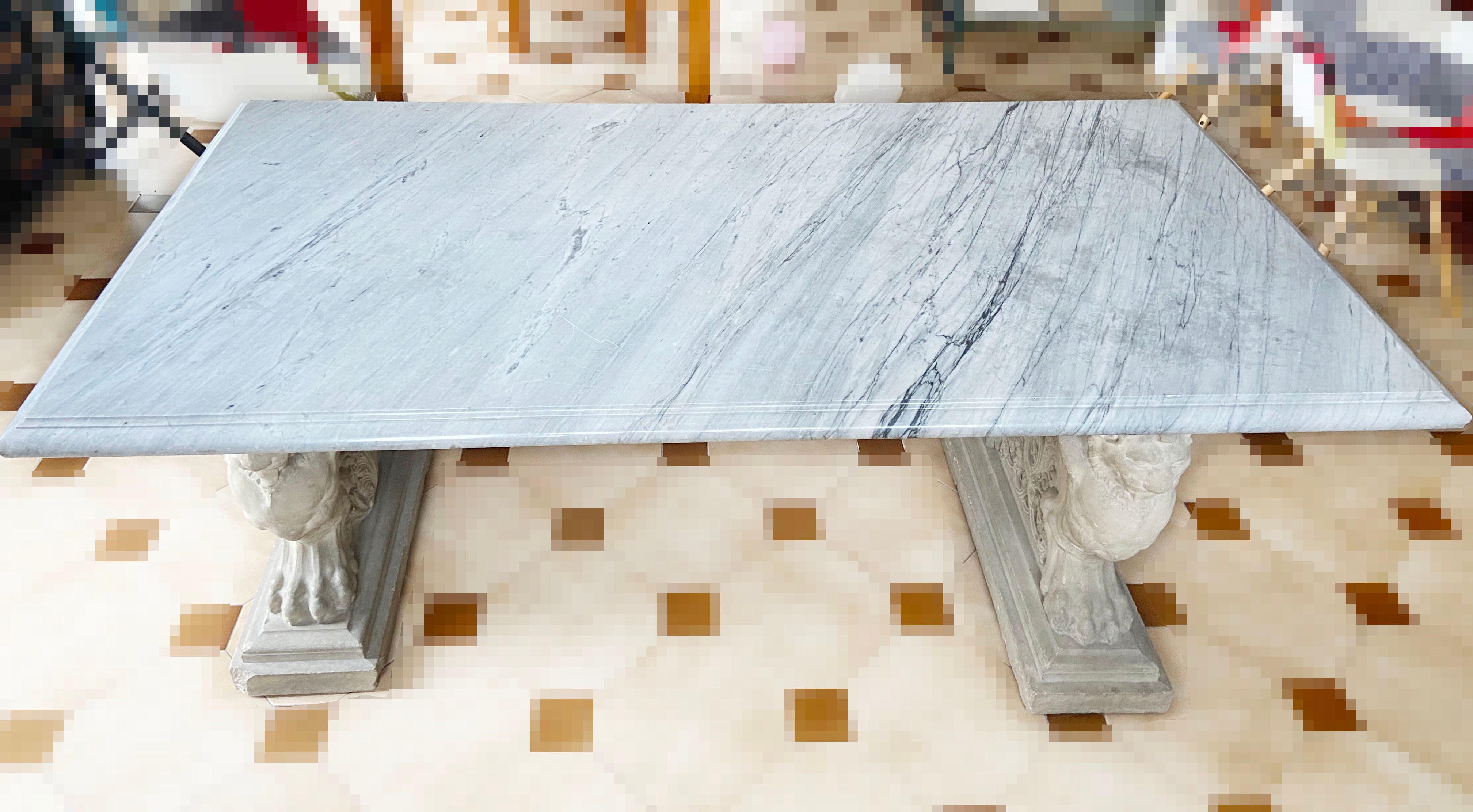 Jean-Charles Moreux style marble and stone table