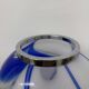 Grande lampe de table en verre à tourbillons bleus, milieu du siècle, Italie, années 1970