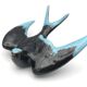 Vintage swallow in two-tone black and blue enameled ceramic