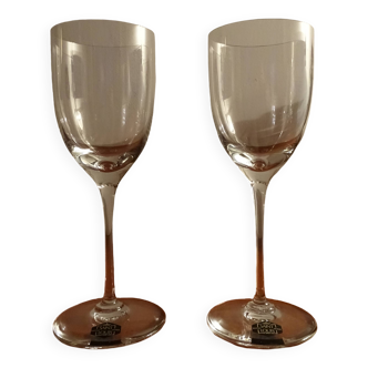 2 saint louis crystal wine glasses monot oleo model