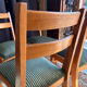 Set of 4 vintage chairs in wood and corduroy – 1950s/60s