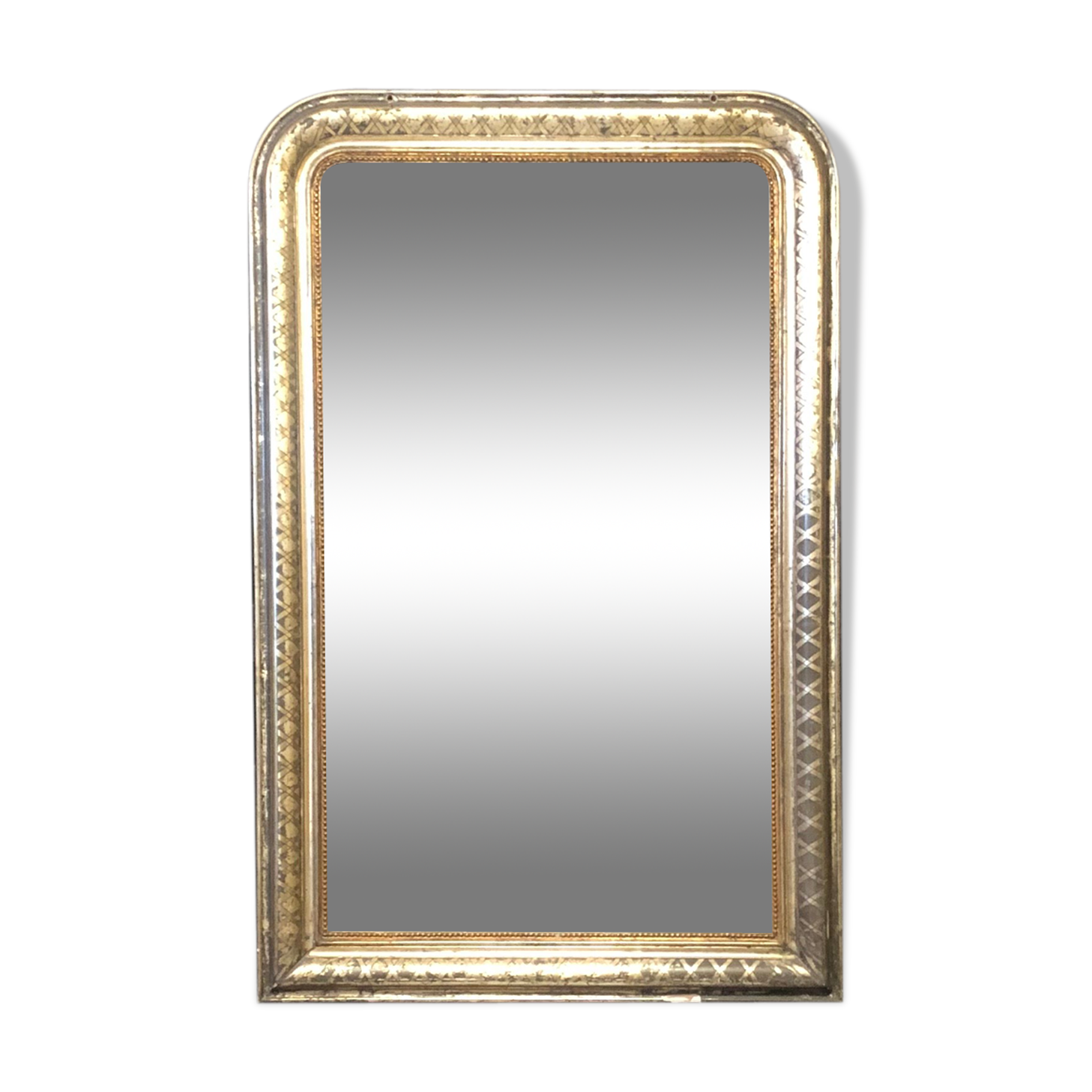 Gilded Louis Philippe mirror with decoration 120x77