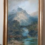 Large watercolor - Landscape dated 1887 by Edmund Phipps