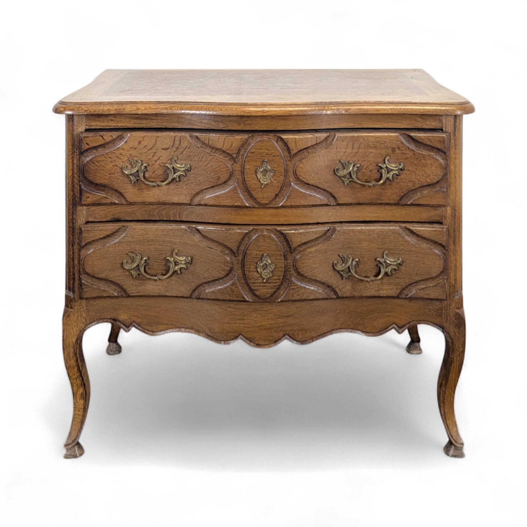 Louis XV style neo-rustic curved chest of drawers