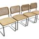 Set of 4 chairs Cesca B32 designed by Marcel Breuer design made in Italy