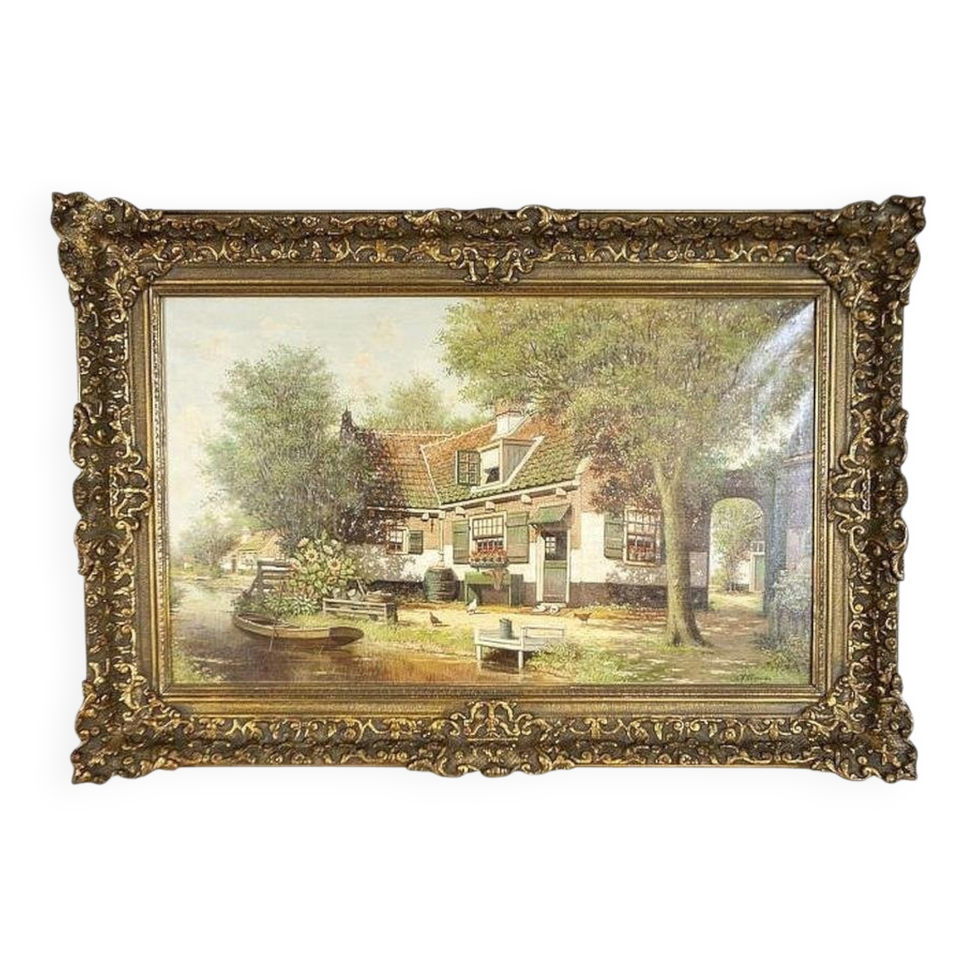 H. Veeninga, Landscape, Early 20th Century, Oil Painting on Canvas