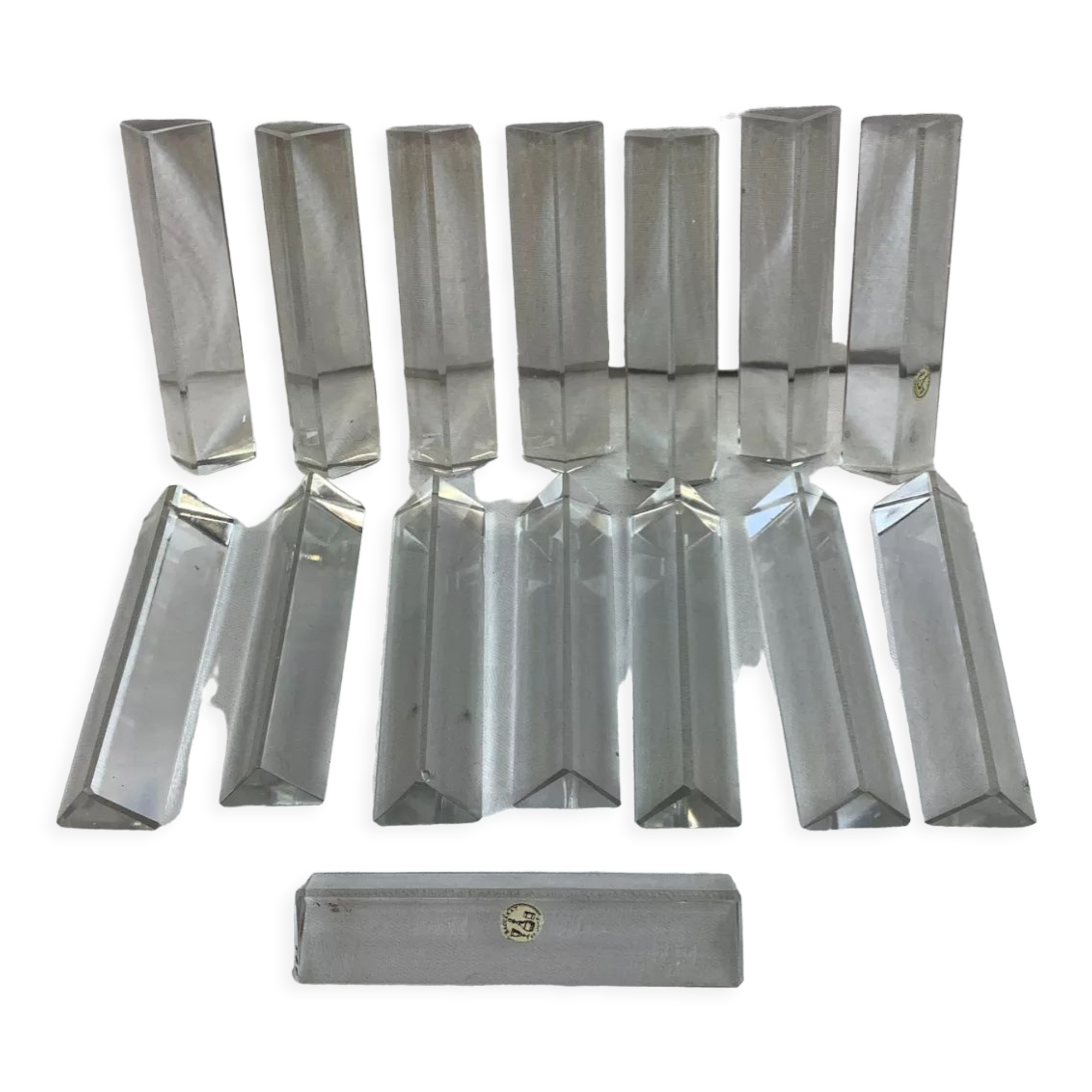 15 antique baccarat crystal knife holders