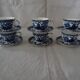 6 cups & under coffee cups décor delft blue boat mill faience
