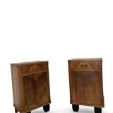 Tables de chevet italiennes élégantes de style art déco des années 1940/1950.