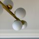 Italian opalglass and brass bubble lamp 1950