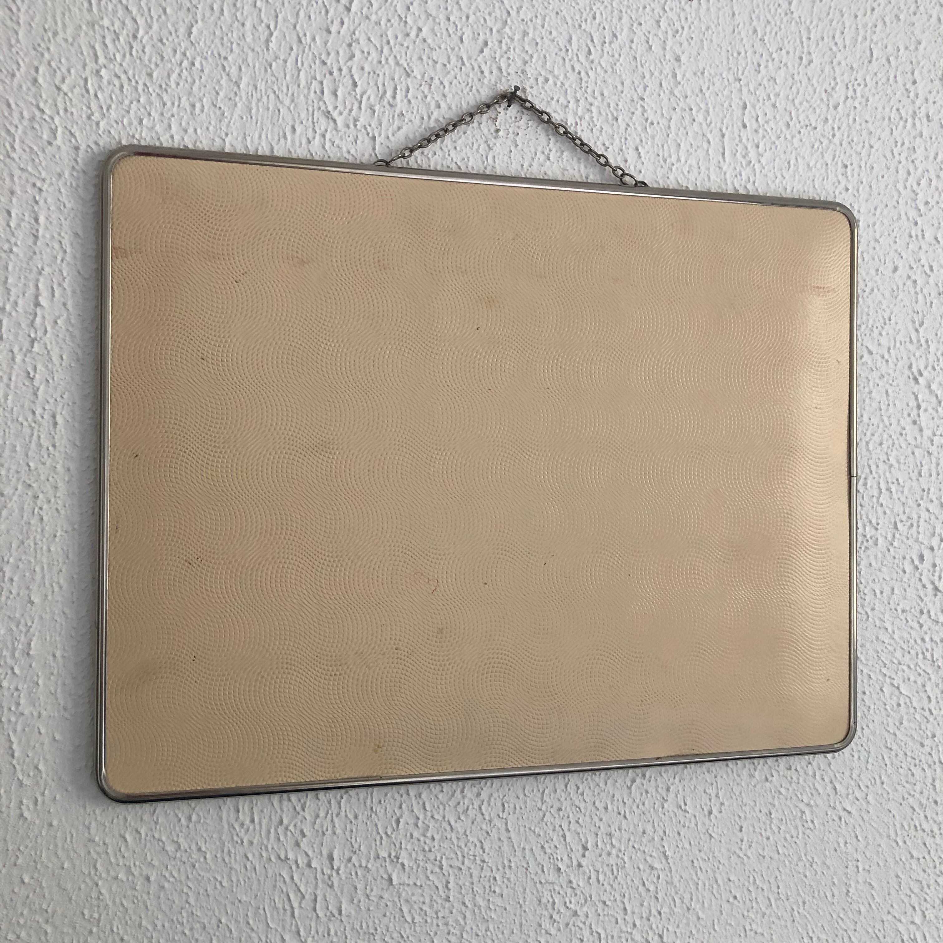 Vintage ivory barber mirror 1960 - 40 x 30 cm