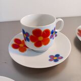 5 vintage cups. Manufacture Winterling Marktleuthen Bavaria - Floral patterns, 70s style