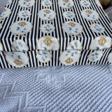 Vintage metal and plastic-coated fabric magazine rack