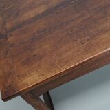 Large Antique 18th Century French Rustic Farmhouse Dining Table Walnut & Oak