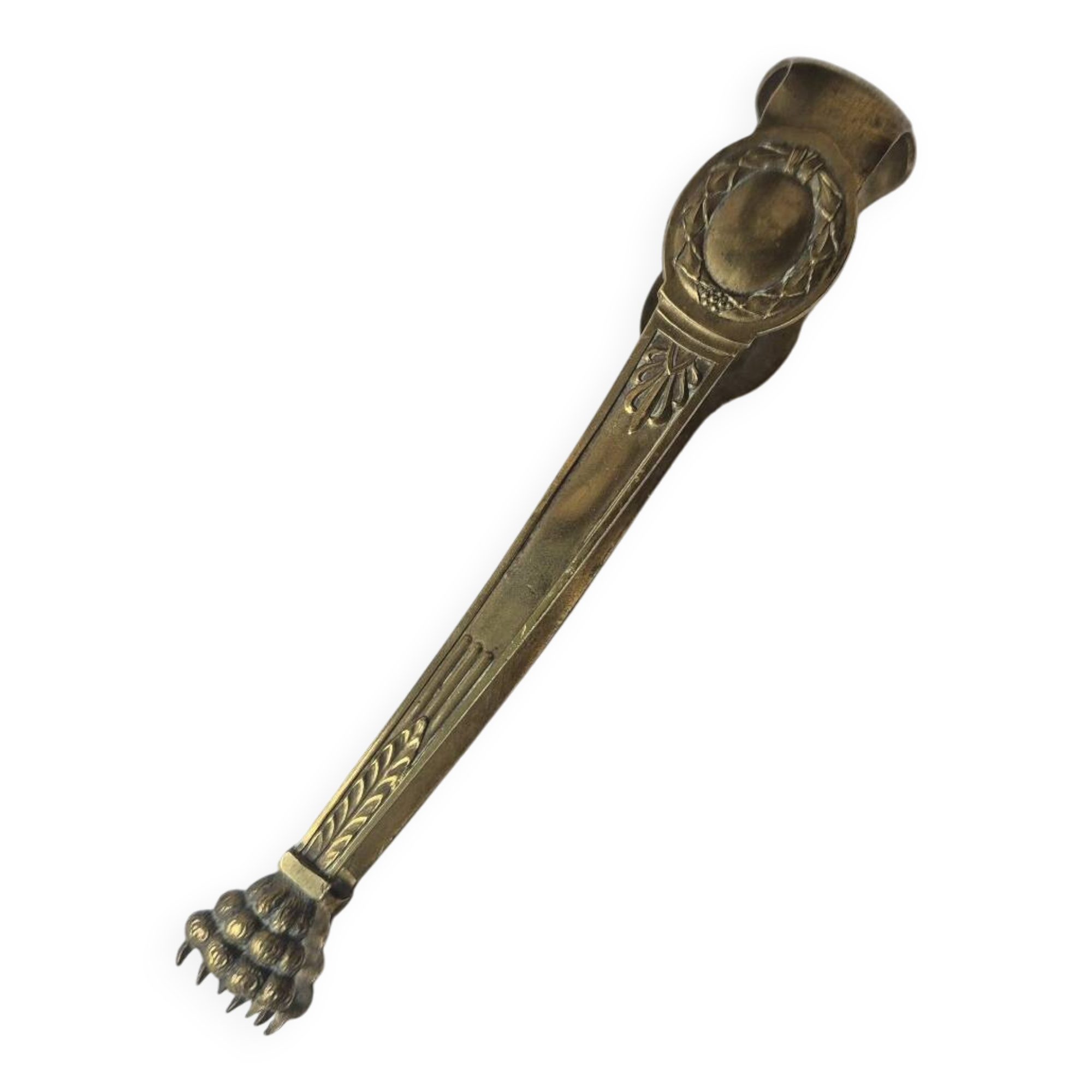 Antique brass sugar tongs