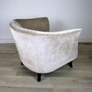 Vintage Club Chair in Beige Velvet, 1930s, Set of 2
