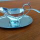 Vintage silver-plated metal sauce boat tableware
