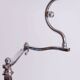 Czech Bauhaus Floor Lamp, Textile Lamp Shade, Chrom-Plated Steel, 1920s
