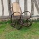Rocking chair with vintage wood and canework