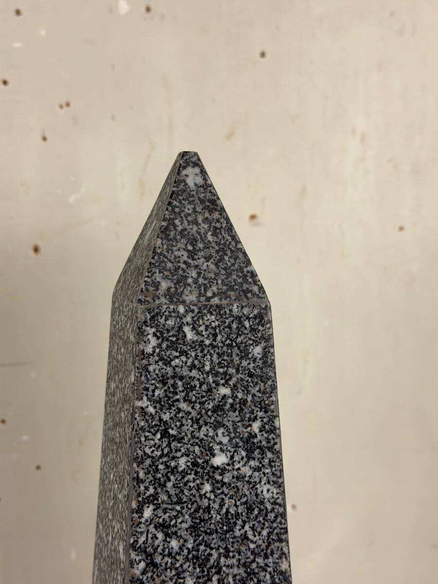 Pair of grey granite obelisks, circa 1980