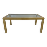 Italian Table Parchment and Glass, Attr. Aldo Tura, 1970s