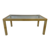Italian Table Parchment and Glass, Attr. Aldo Tura, 1970s