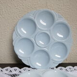 4 plates with blue oyster Sarreguemines