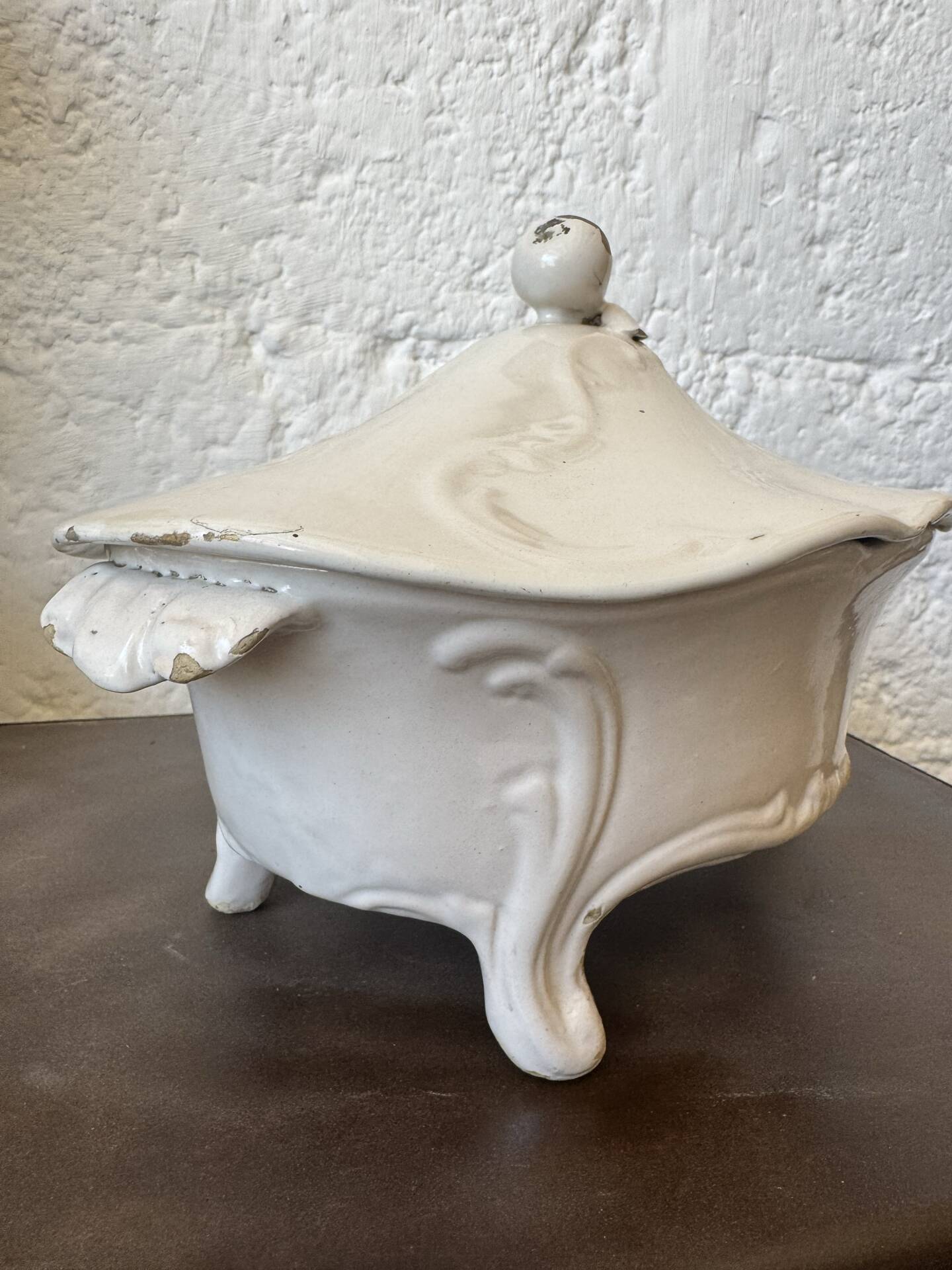 Moustiers earthenware vegetable dish 18th century