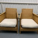 Set of vintage Habitat rattan armchairs