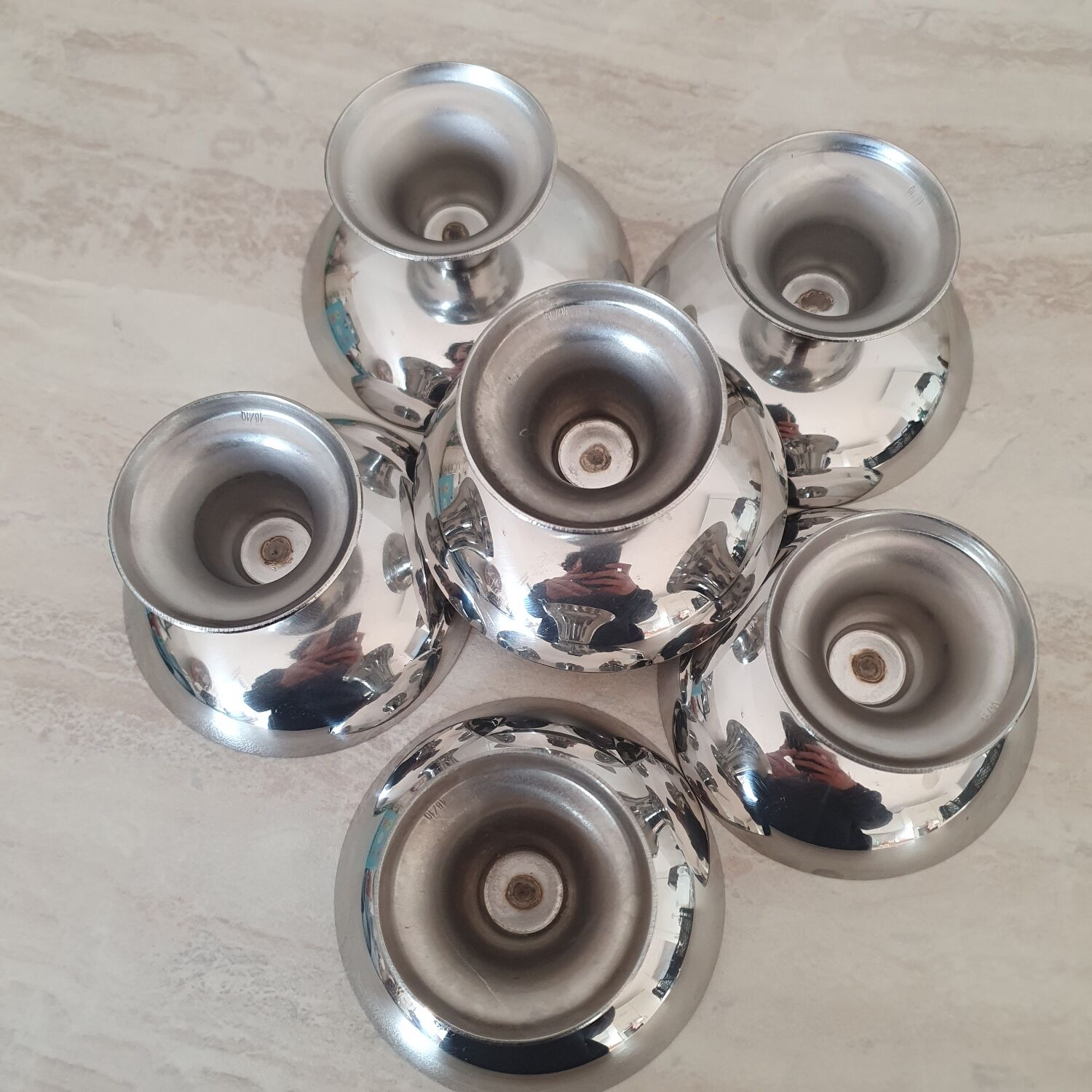 6 stainless steel 18/10 dessert bowls