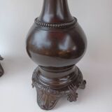 Paire de lampes à huile en bronze d'époque Napoléon III.