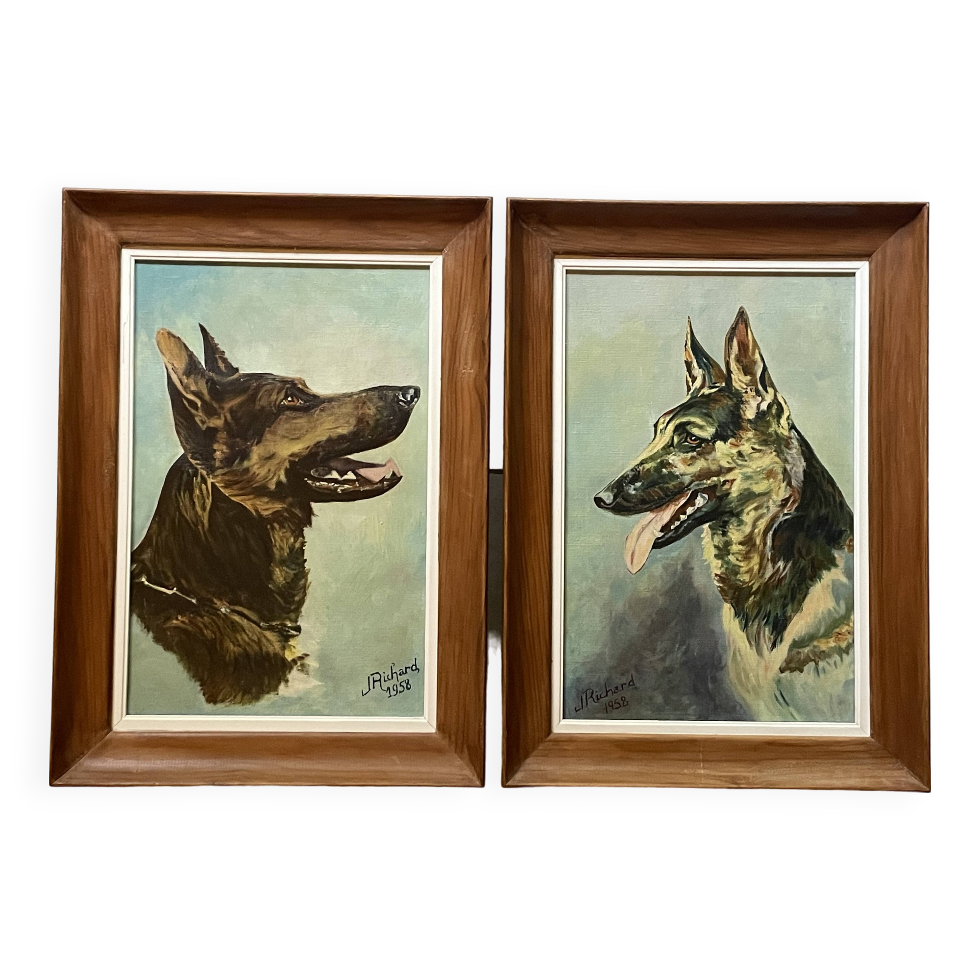 oil on canvas - Pair forming a pendant signed J. Richard