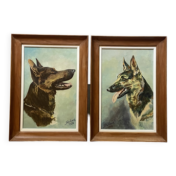 oil on canvas - Pair forming a pendant signed J. Richard