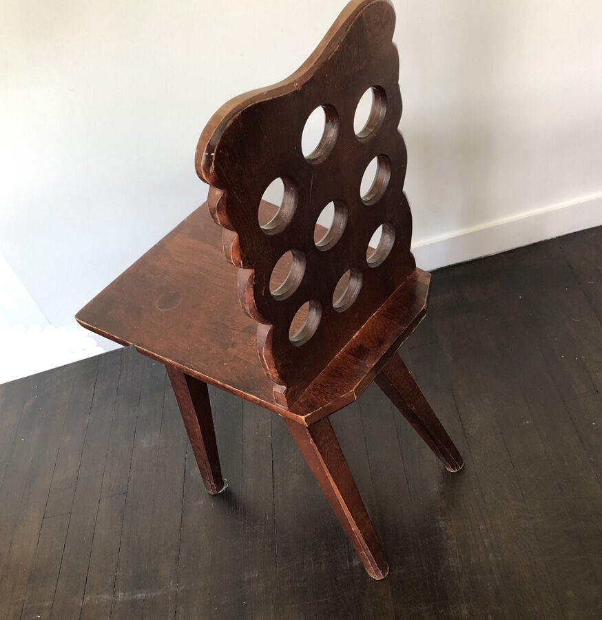 Lot de 4 chaises brutalistes vintage 50's