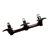 Antique towel rack, coat rack, 3 hooks in auburn purple plexiglass