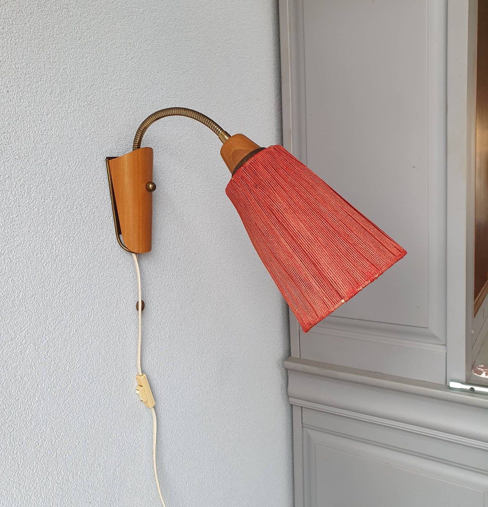 Apply vintage sisal rope Temde Leuchten 70s