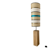 Lampe de sol en chêne massif et abat- jour design
